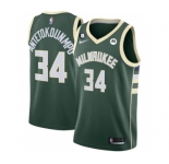 Men's Milwaukee Bucks #34 Giannis Antetokounmpo White With No.6 Patch Stitched Basketball Jersey