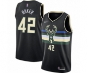 Men's Milwaukee Bucks #42 Vin Baker Authentic Black Finished Basketball Jersey - Statement Edition