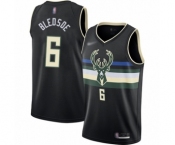 Men's Milwaukee Bucks #6 Eric Bledsoe Swingman Black Finished Basketball Jersey - Statement Edition