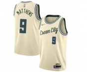 Men's Milwaukee Bucks #9 Wesley Matthews Authentic Cream Basketball Jersey - 2019-20 City Edition