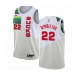Men's Nike Milwaukee Bucks #22 Khris Middleton White Swingman Jersey - Earned Edition