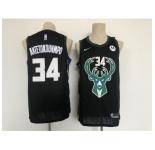 Men's Nike Milwaukee Bucks #34 Giannis Antetokounmpo Hunter Black Authentic Jersey
