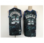 Men's Nike Milwaukee Bucks #34 Giannis Antetokounmpo Hunter Green Authentic Jersey