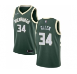 Men's Nike Milwaukee Bucks #34 Ray Allen Swingman Green Road NBA Jersey - Icon Edition