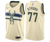Men's Nike Milwaukee Bucks #77 Ersan Ilyasova Authentic Cream NBA Jersey - City Edition