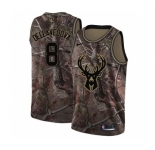Men's Nike Milwaukee Bucks #8 Matthew Dellavedova Swingman Camo Realtree Collection NBA Jersey