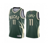 Milwaukee Bucks #11 Brook Lopez Green NBA Swingman 2020-21 Earned Edition Jersey