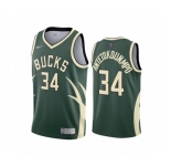 Milwaukee Bucks #34 Giannis Antetokounmpo Green NBA Swingman 2020-21 Earned Edition Jersey