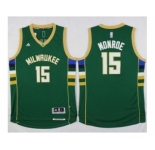 NBA Men Milwaukee Bucks #15 Greg Monroe Green Stitched Jersey
