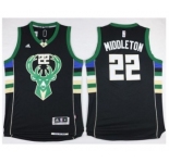 NBA Men Milwaukee Bucks #22 Khris Middleton Black Alternate Stitched Jersey