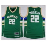 NBA Men Milwaukee Bucks #22 Khris Middleton Green Alternate Stitched Jersey