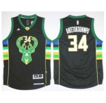 NBA Men Milwaukee Bucks #34 Giannis Antetokounmpo Black Alternate Stitched Jersey