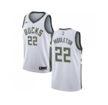 Nike Milwaukee Bucks #22 Khris Middleton White NBA Swingman Association Edition Jersey